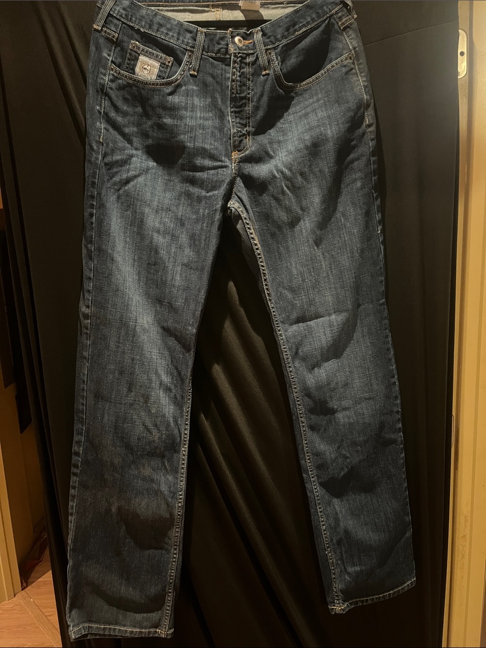 Cinch Dark Blue Denim Jeans with Patch Logo